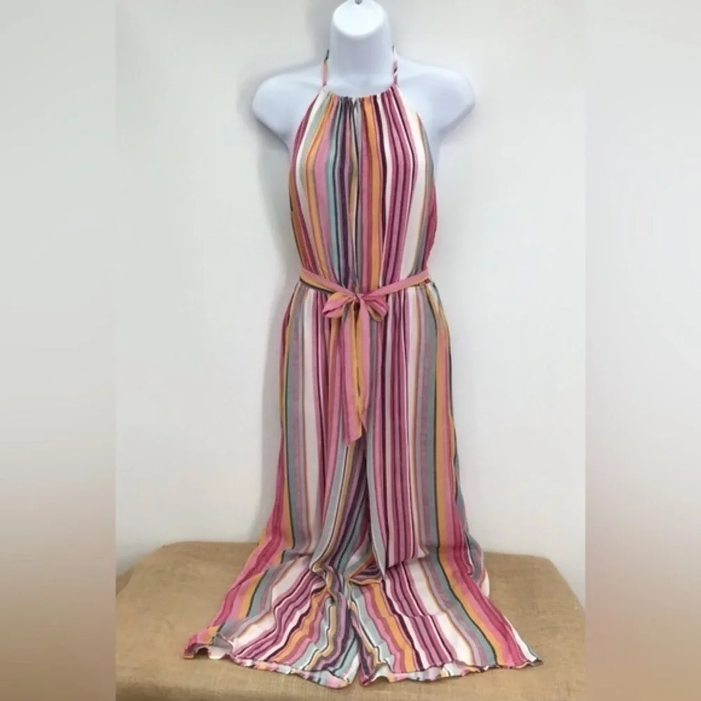 Lumbere Women’s Striped Jumpsuit NWT Summer Beach Size Medium